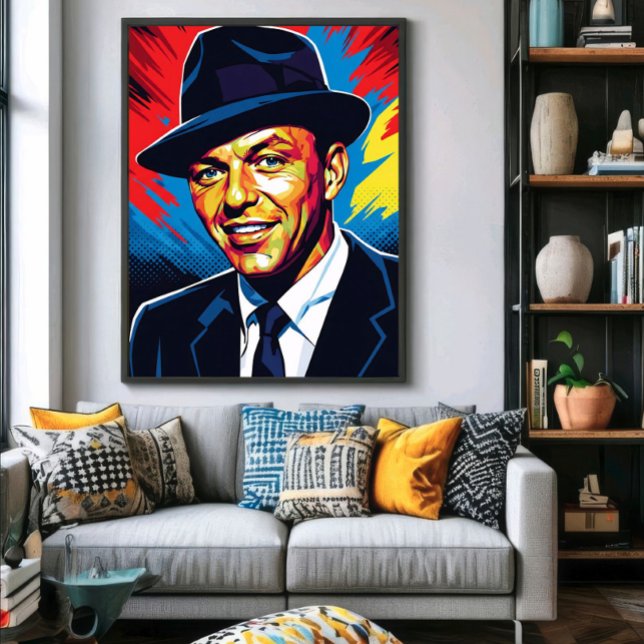 Frank Sinatra: Iconic Charm in Vivid Colours Poster (Creator Uploaded)