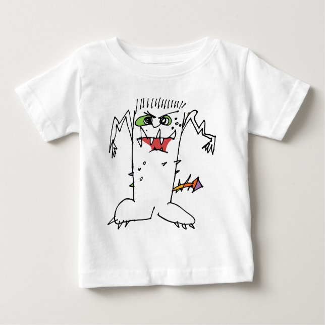 FrankEinstein Cartoon Monster Baby T-Shirt (Front)