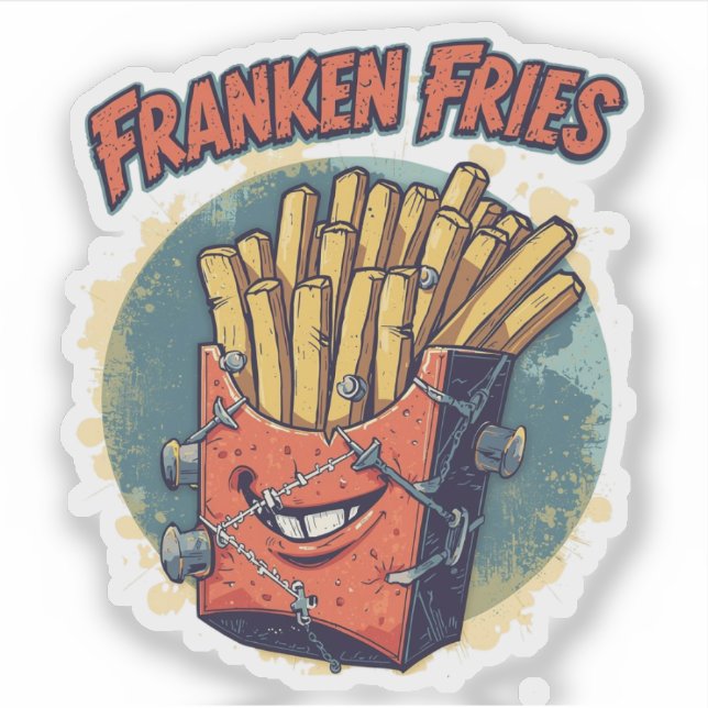 Franken Fries Funny Halloween Fries Pun  (Front)