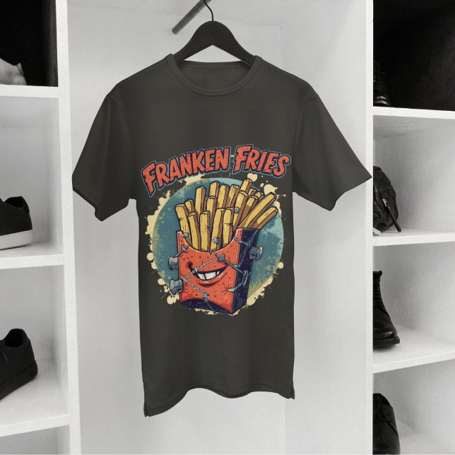 Franken Fries Funny Halloween Fries Pun  Tri-Blend Shirt (Creator Uploaded)