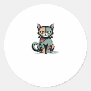 FrankenCat Oversized T-Shirt Classic Round Sticker