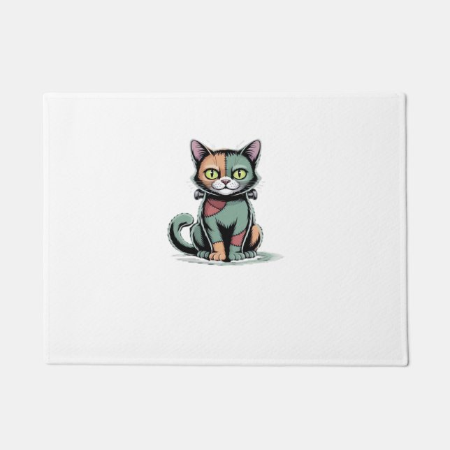 FrankenCat Oversized T-Shirt Doormat (Front)
