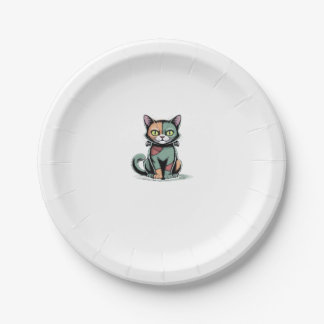 FrankenCat Oversized T-Shirt Paper Plate