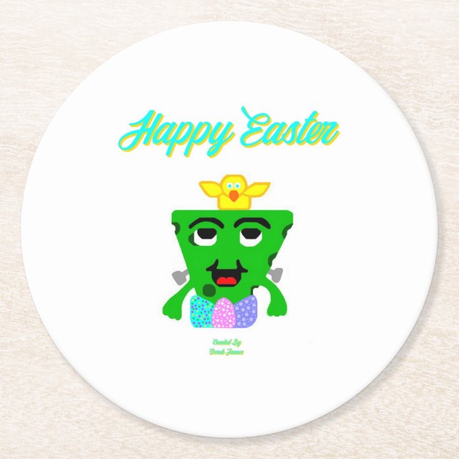 FrankenCheese Easter Round Paper Coaster (Front)