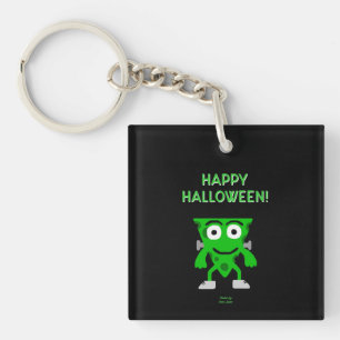 FrankenCheese Halloween Greetings Square Key Chain