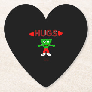 FrankenCheese Hugs Heart Paper Coaster