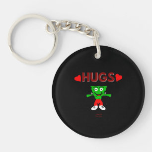 FrankenCheese Hugs Round Keychain