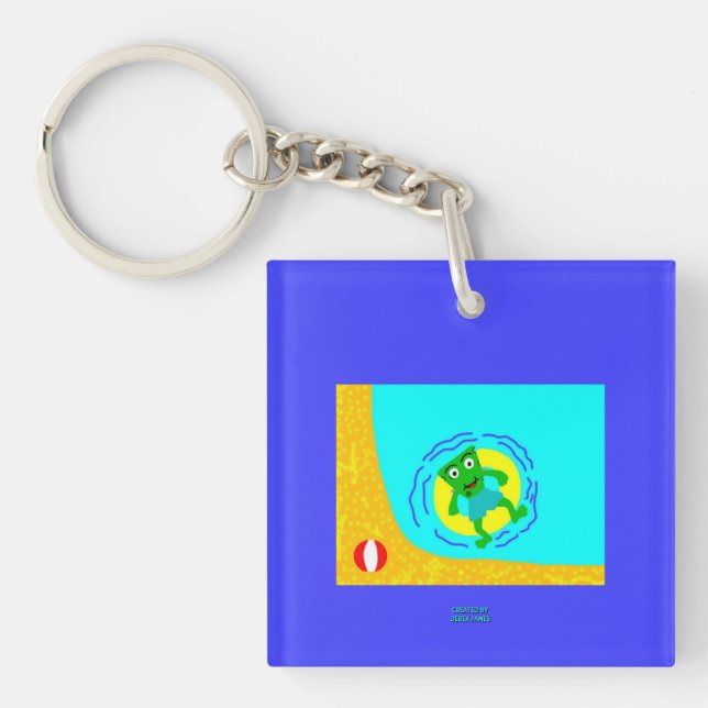 FrankenCheese Summer Square Keychain (Front)