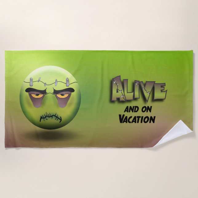 Frankenmoji Beach Towel (Front)