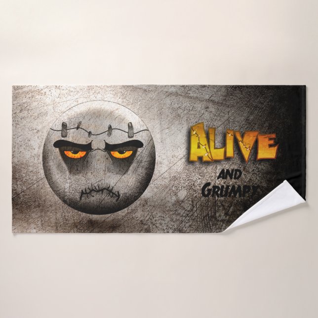 Frankenmoji Vintage bath towel (Bath Towel)