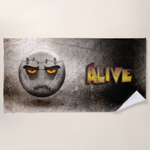 Frankenmoji Vintage Beach Towel
