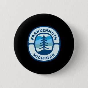 Frankenmuth Michigan Mi Retro Winter Forest Souven 6 Cm Round Badge