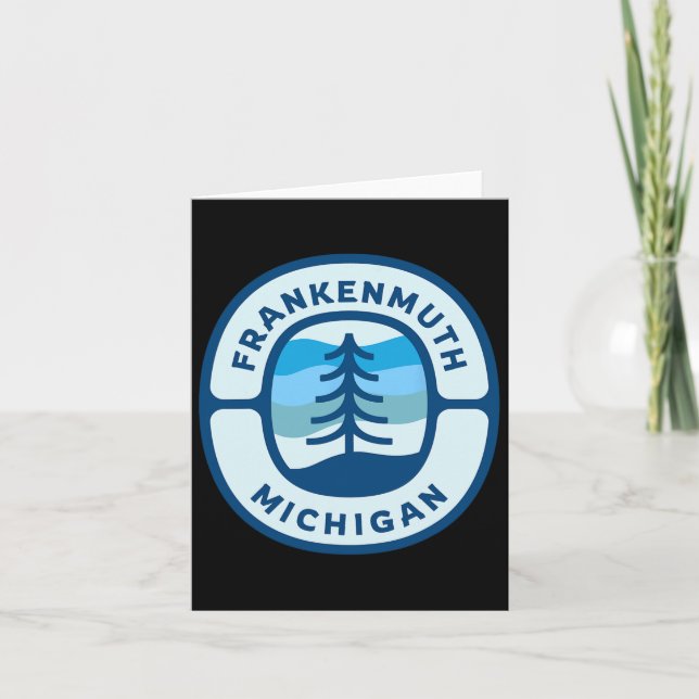 Frankenmuth Michigan Mi Retro Winter Forest Souven Card (Front)