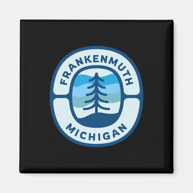 Frankenmuth Michigan Mi Retro Winter Forest Souven Magnet (Front)