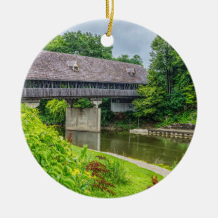 Frankenmuths Covered Bridge Ceramic Tree Decoration