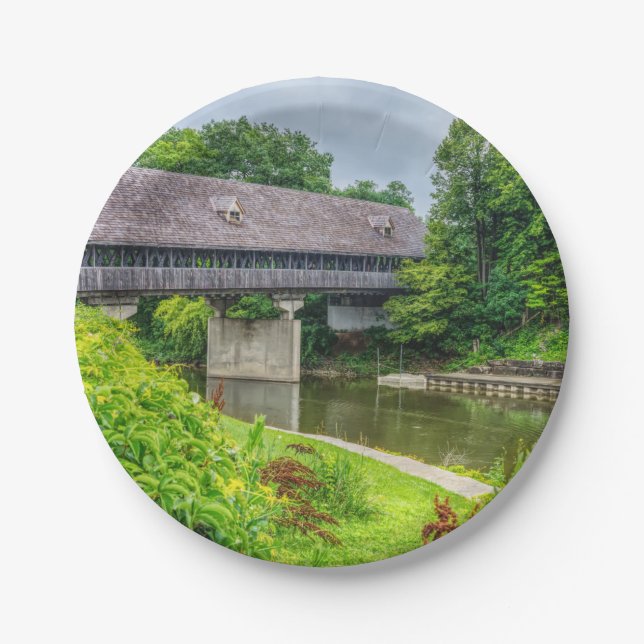 Frankenmuths Covered Bridge Paper Plate (Front)