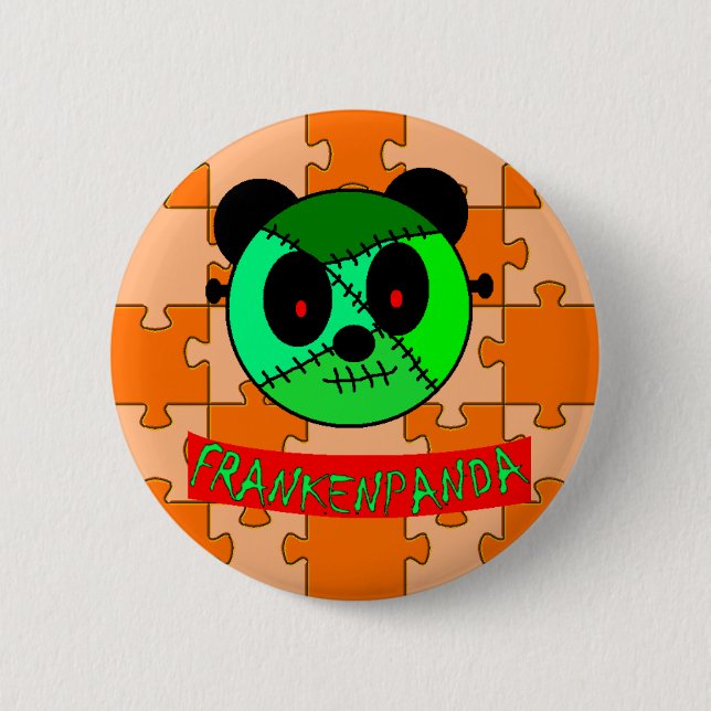 Frankenpanda Halloween buttons and gifts! (Front)