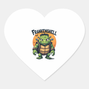 Frankenshell Turtle Heart Sticker