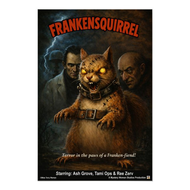 Frankensquirrel Classic Movie Parody Poster (Front)