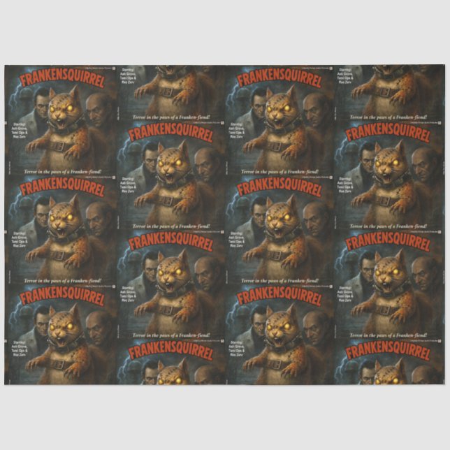 Frankensquirrel Classic Movie Parody Tissue Paper (Front)