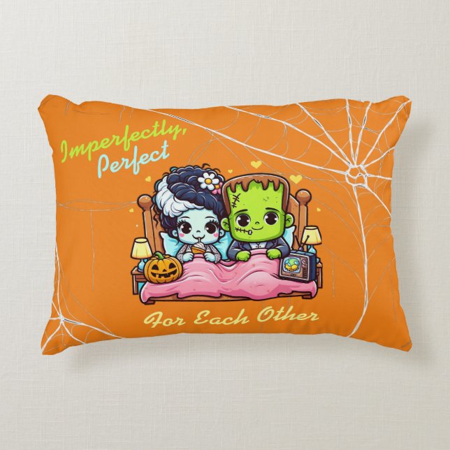 Frankenstein and Bride of Frankenstein Pillow (Front)
