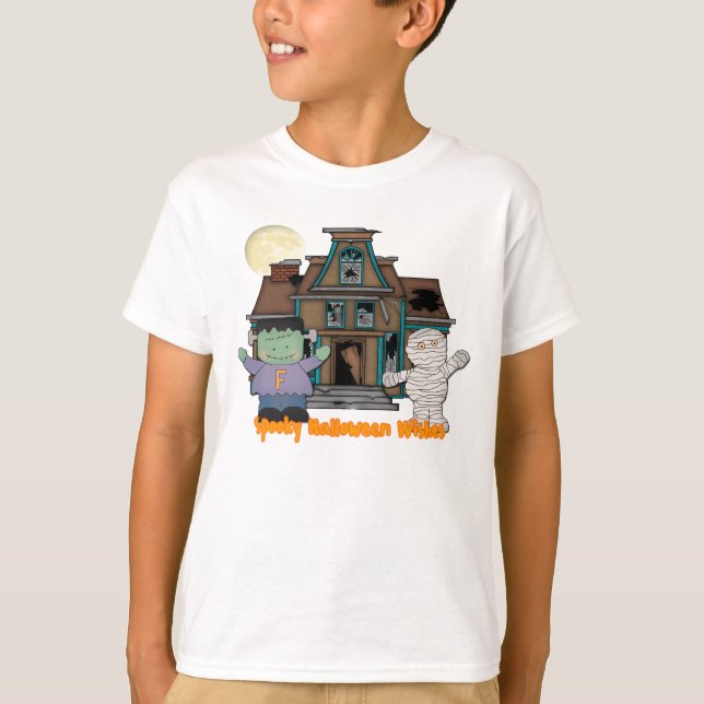 Frankenstein and Mummy Halloween T-Shirt (Front)