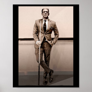 Frankenstein Dapper Frankenstein Monster In Suit H Poster
