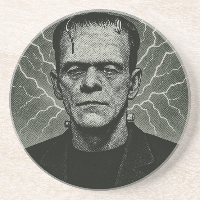 Frankenstein Electricity Art Coaster (Front)