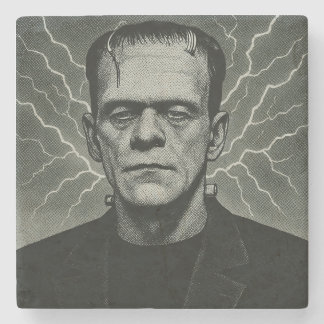Frankenstein Electricity Art Stone Coaster