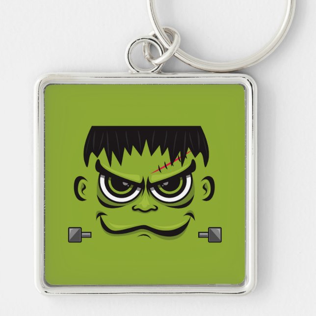 Frankenstein Halloween Face Key Ring (Front)