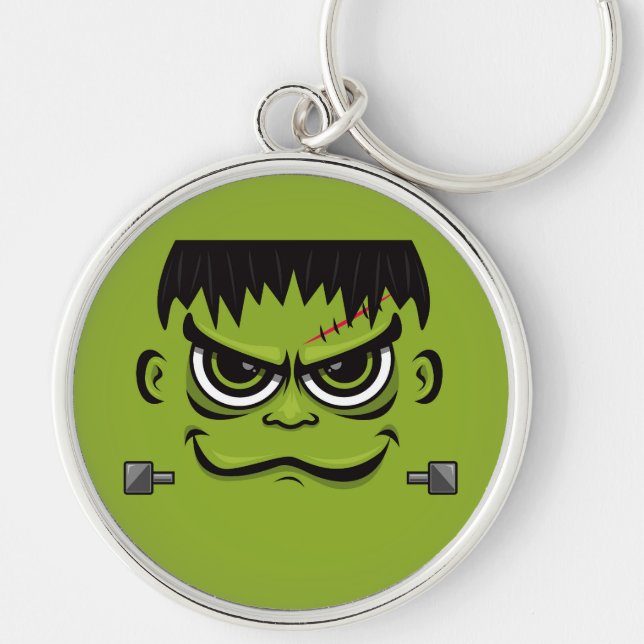 Frankenstein Halloween Face Key Ring (Front)