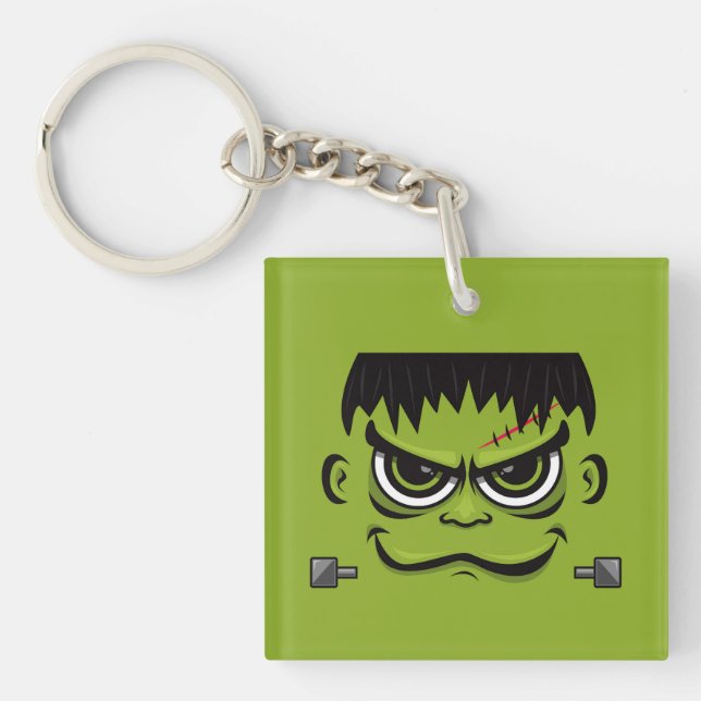 Frankenstein Halloween Face Key Ring (Front)