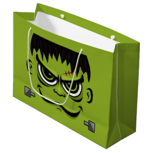 Frankenstein Halloween Face Large Gift Bag