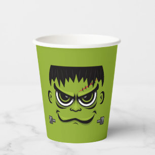 Frankenstein Halloween Face Paper Cups