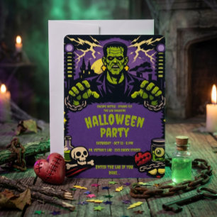 Frankenstein Halloween Party Invitation