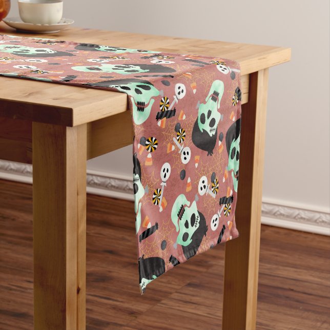 Frankenstein Halloween Party Table Runner (In Situ)