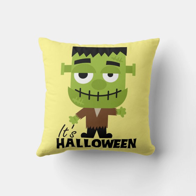 Frankenstein It's Halloween Toddler T-shirt Baby B Cushion (Back)