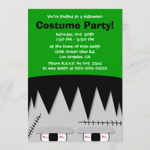 Frankenstein Kids Halloween Party Invitation