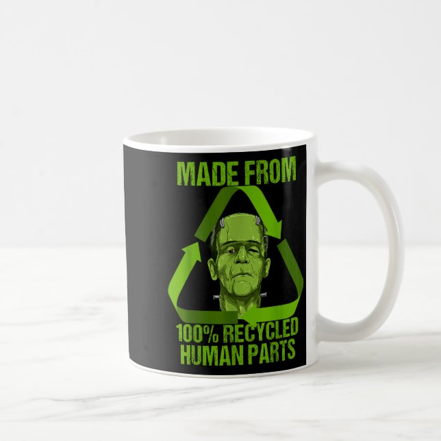 Frankenstein Made From 100% Recycled Human Parts H Coffee Mug (Right)