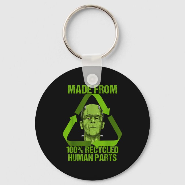 Frankenstein Made From 100% Recycled Human Parts H Key Ring (Front)
