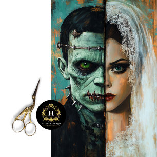 Frankenstein Monster Bride Groom Wedding Decoupage Tissue Paper