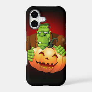 Frankenstein Monster Cartoon with Pumpkin