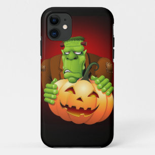 Frankenstein Monster Cartoon with Pumpkin Case-Mate iPhone Case