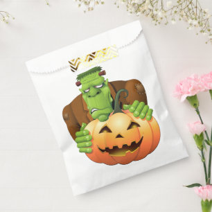 Frankenstein Monster Cartoon with Pumpkin Favour Bags