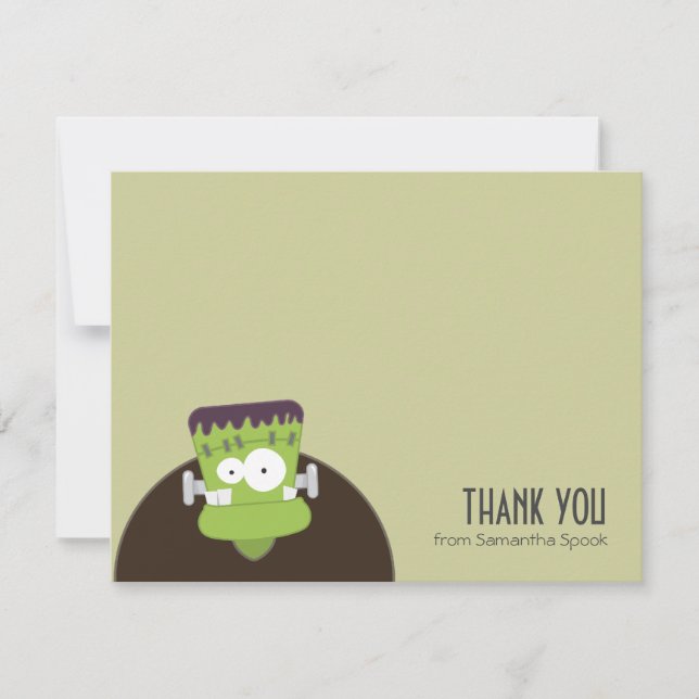 Frankenstein Monster | Flat Thank You Note Cards (Front)