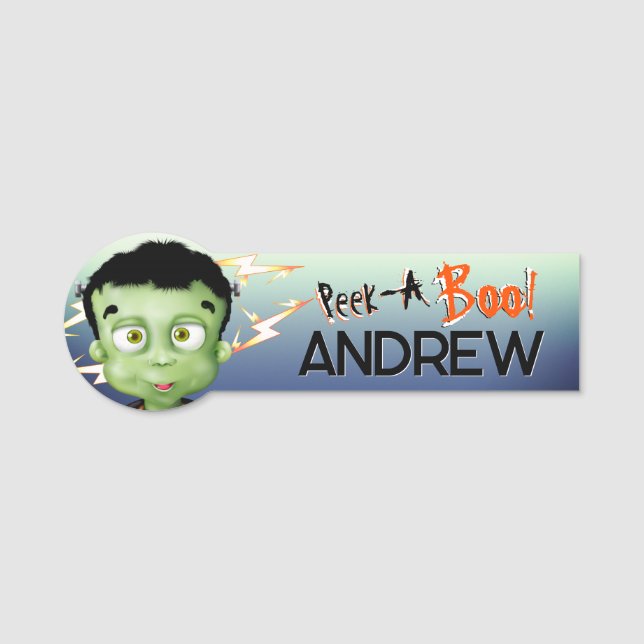 Frankenstein Monster Funny Kids  Name Tag (Front)