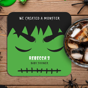 Frankenstein Monster Halloween Baby Shower Square Paper Coaster