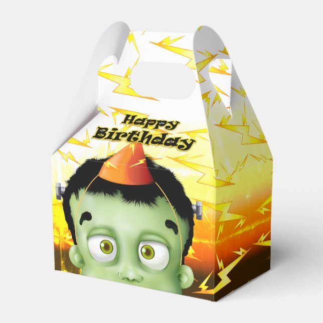 Frankenstein Monster Halloween Birthday Favour Box (Front Side)