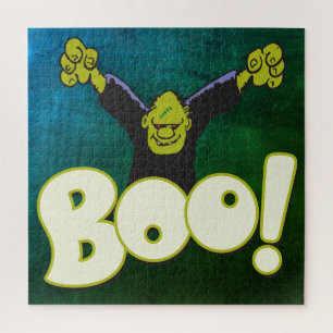 Frankenstein Monster Halloween Cartoon Frankie Boo Jigsaw Puzzle