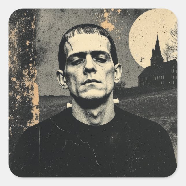 Frankenstein Monster Halloween Square Sticker (Front)